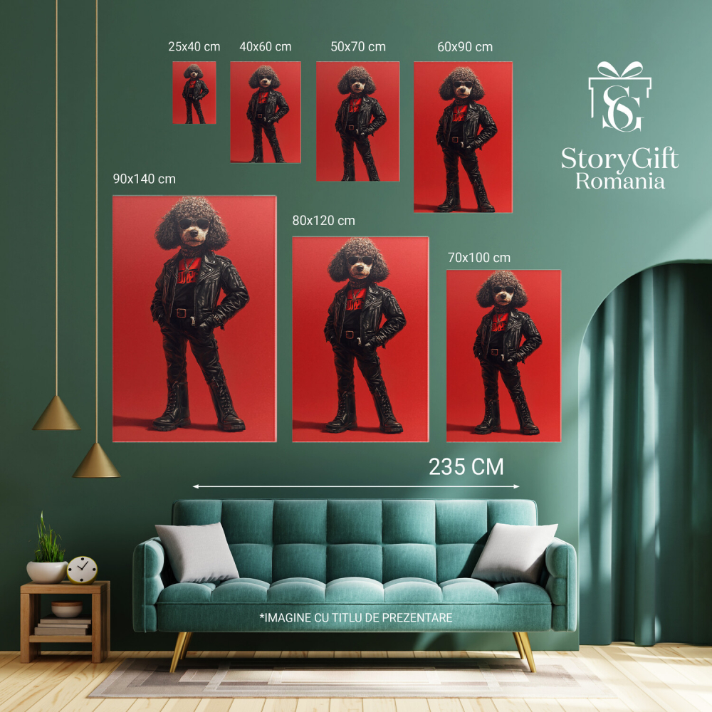 Tablou Canvas Personalizat - Animal Rockstar în Ținută Din Piele
Marime 40x25CM [6]