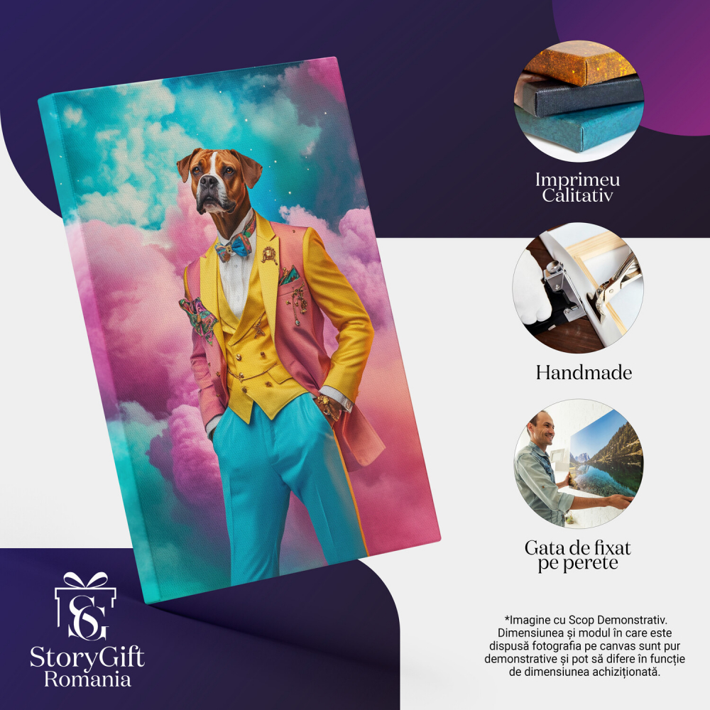 Ținută Modernă cu Costum Colorat și Cer deasupra NorilorMarime 100x70CM [4]