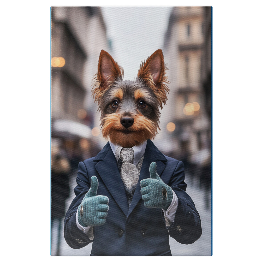  Tablou Canvas Personalizat Ținută Modernă Cu Semn OK Și Palton AlbastruMarime 70x50CM [1]