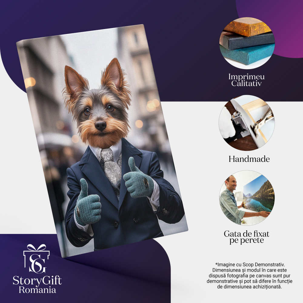  Tablou Canvas Personalizat Ținută Modernă Cu Semn OK Și Palton AlbastruMarime 70x50CM [4]