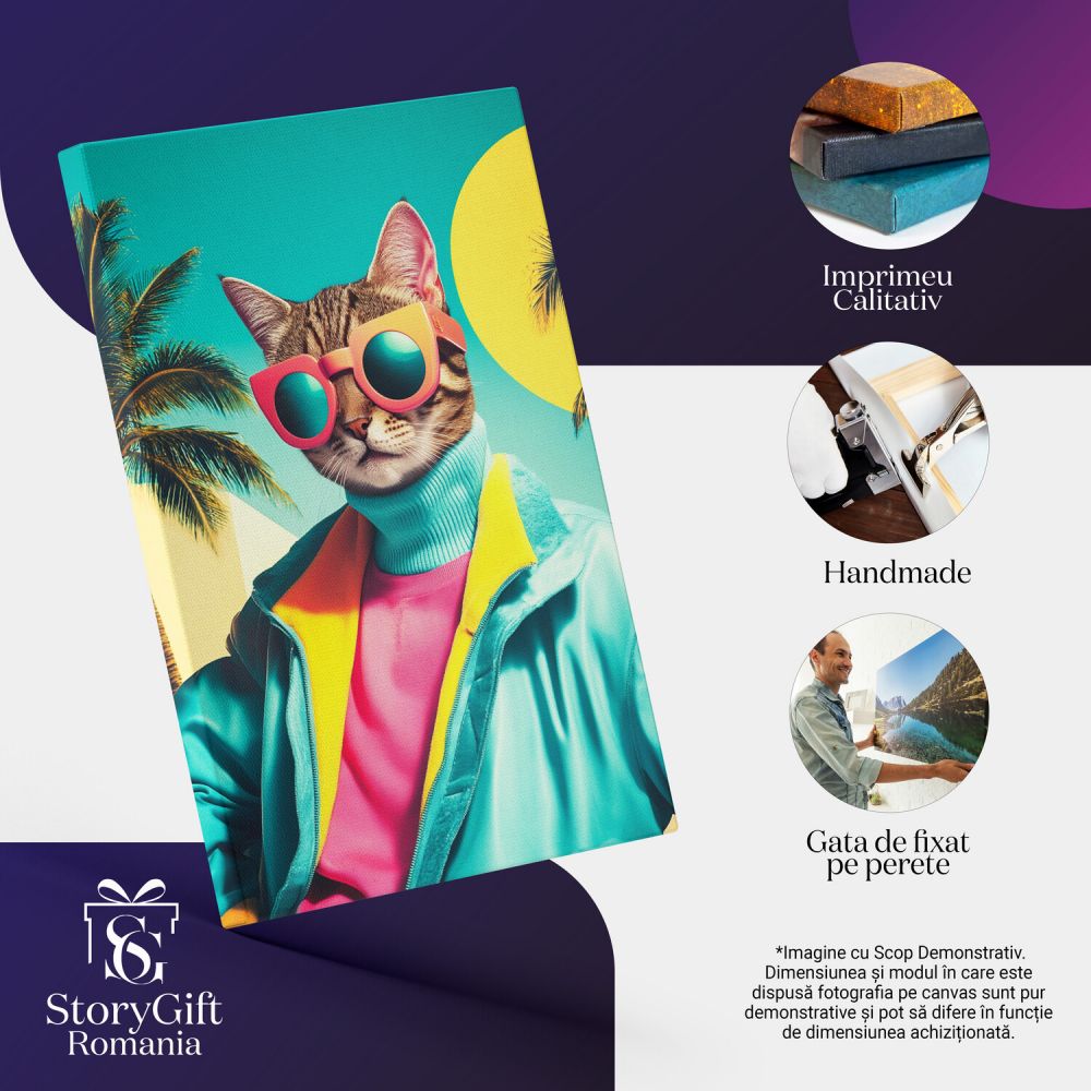 Ținută Modernă Vibrantă cu Palmieri TropicaliMarime 40x25CM [4]