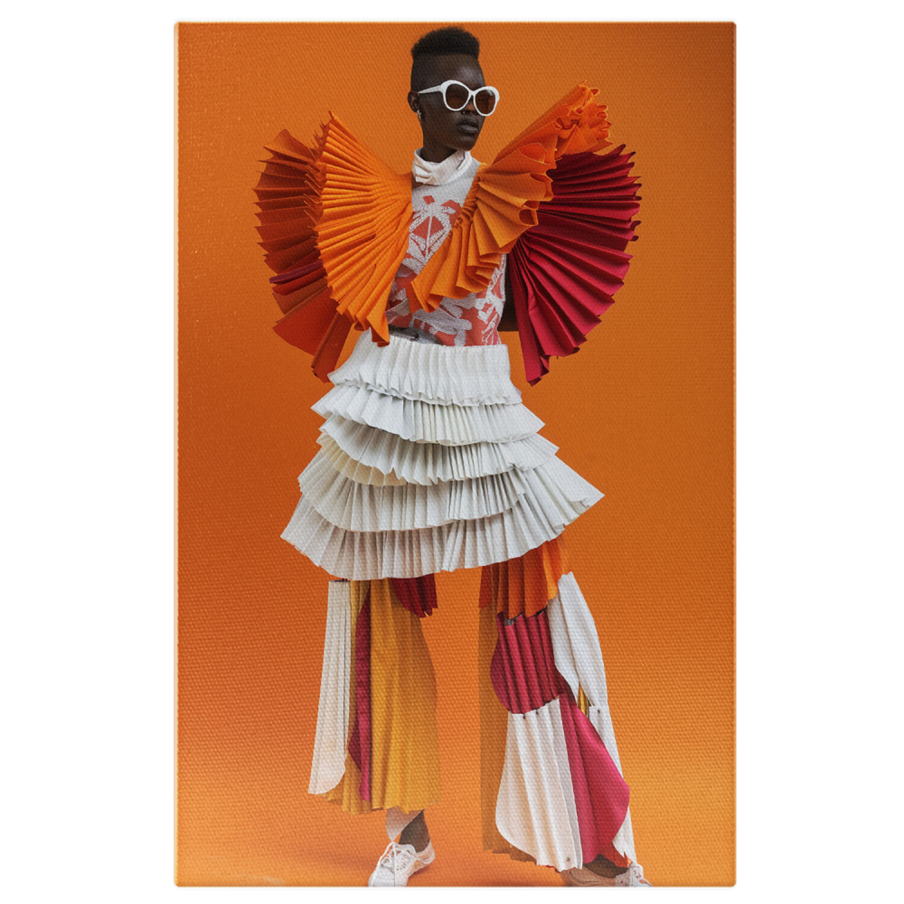 Tablou Canvas - Ținută Multicoloră cu Umeri Pompoși, Marime 40x25CM [1]