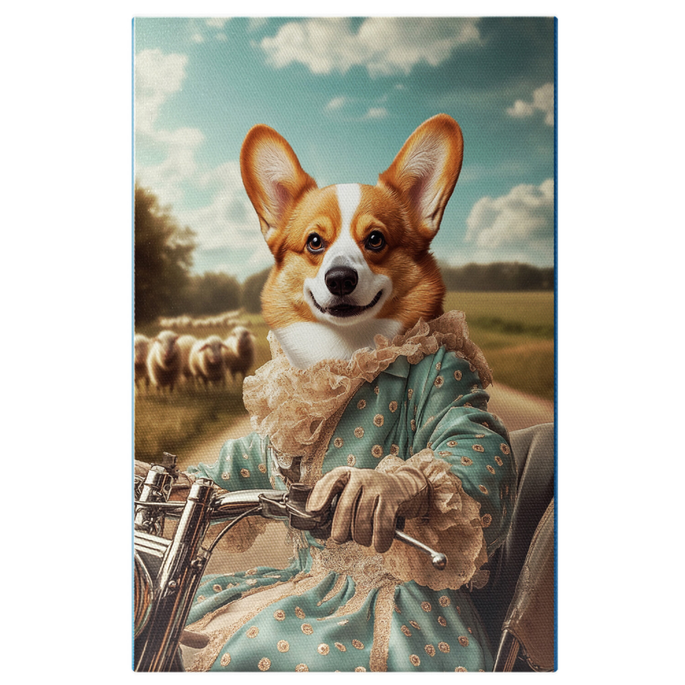  Tablou Canvas Personalizat Aristrocrat Pe Motocicletă Pe Drum ȚăranescMarime 40x25CM [1]