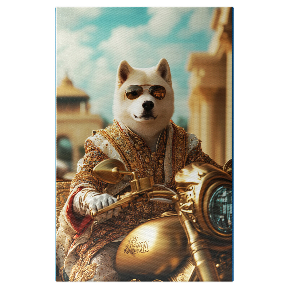  Tablou Canvas Personalizat Motociclist Regal Cu Motocicletă AurieMarime 40x25CM [1]