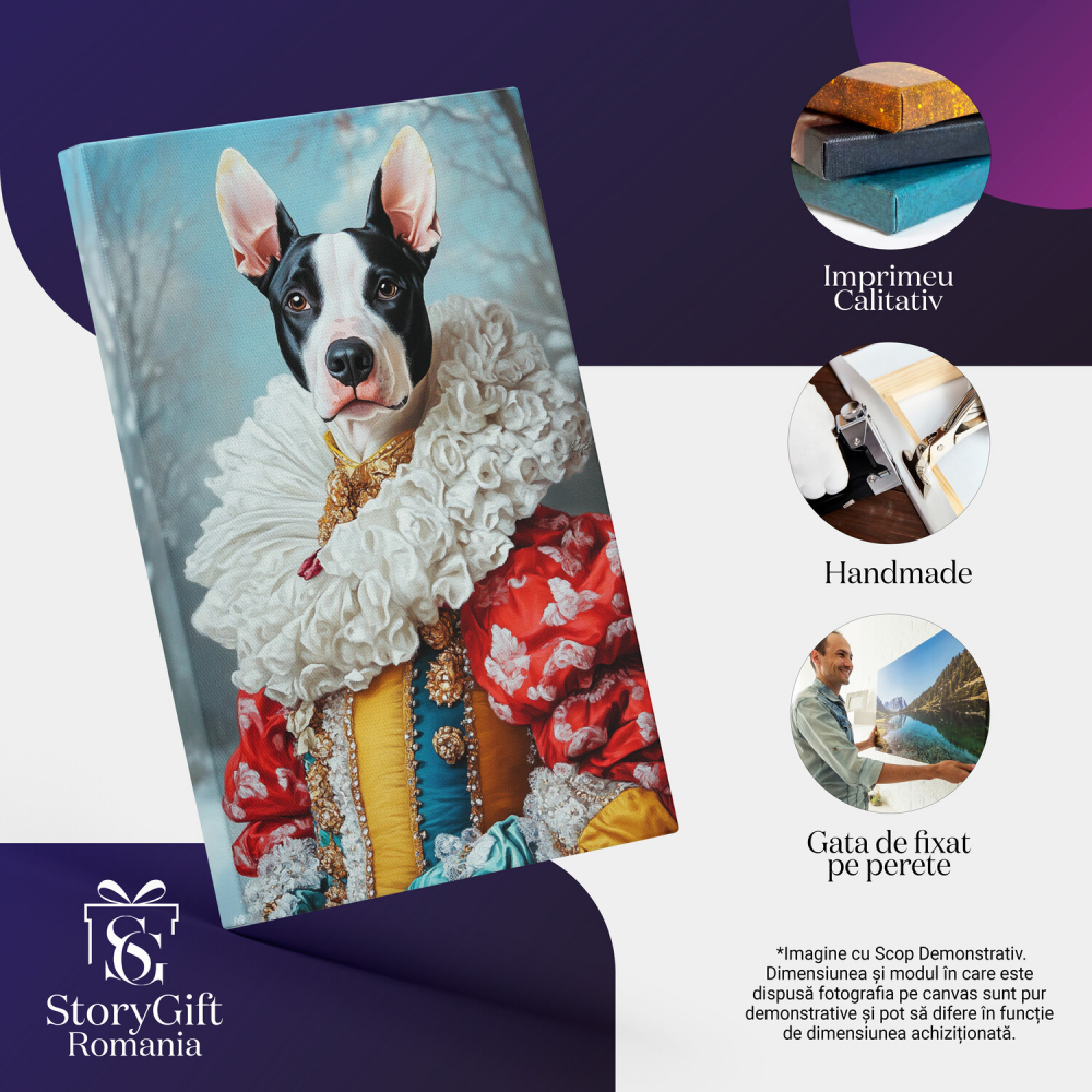  Tablou Canvas Personalizat Bufon Regal În Pădurea Cu Zăpadă Și Detalii Din AurMarime 70x50CM [4]