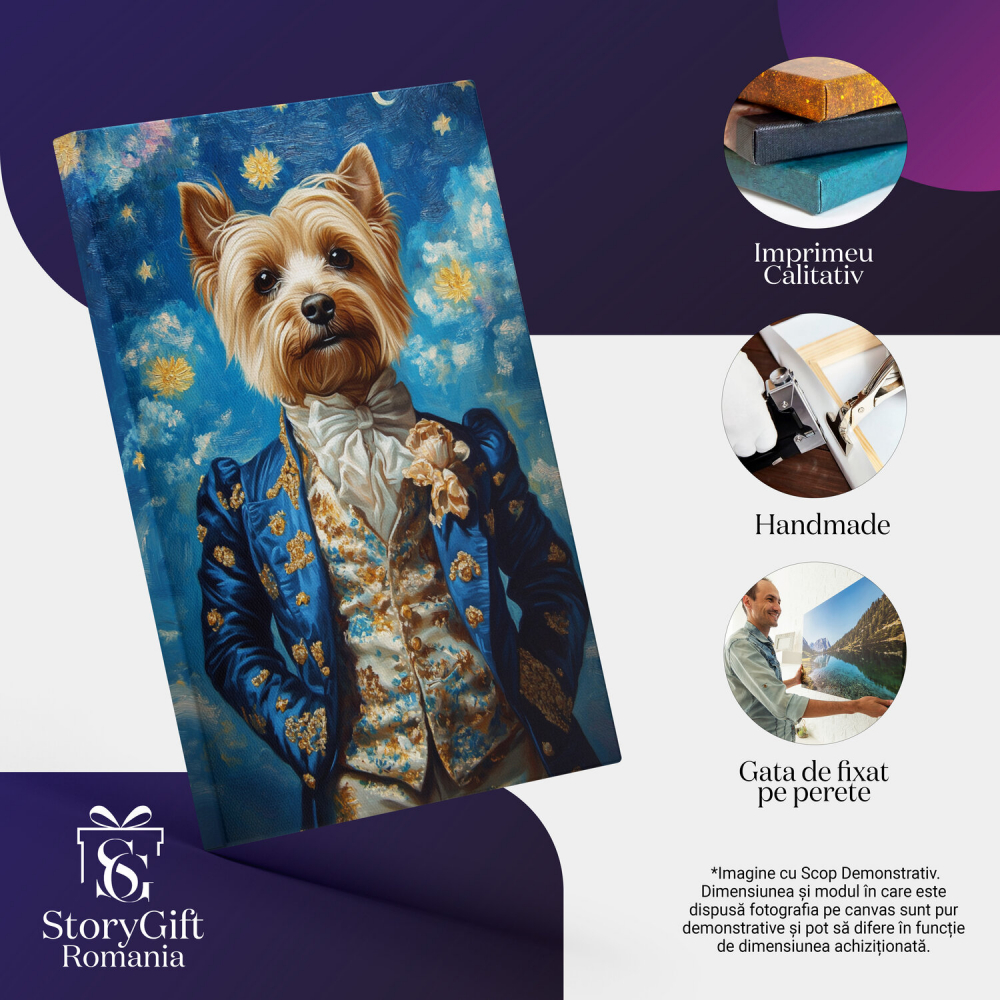 Tablou Canvas Personalizat - Animal în Ținută Regală cu Jupon Albastru
Marime 140x90CM [4]