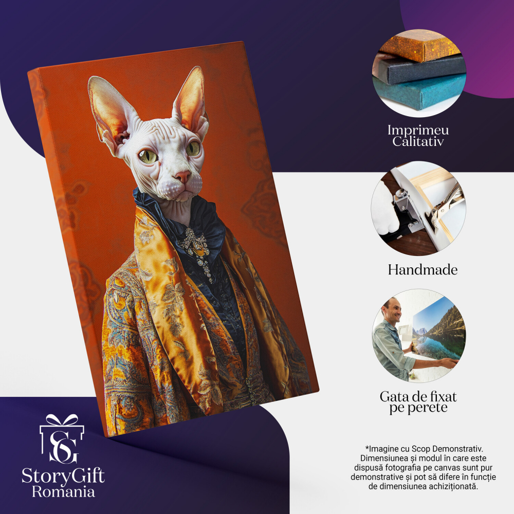  Tablou Canvas Personalizat Ținută Regală Din Aur Cu Jachetă Galbenă Și MedalionMarime 70x50CM [4]