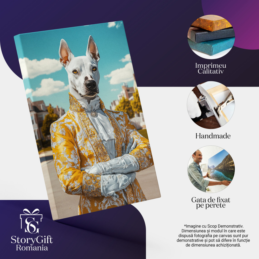  Tablou Canvas Personalizat Ținută Regală Masculină Cu Jupon Auriu Și MedalionMarime 70x50CM [4]