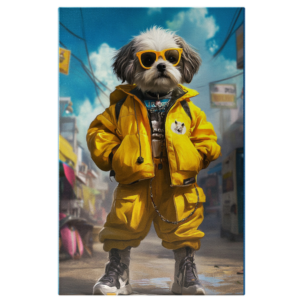  Tablou Canvas Personalizat Ținută Hip-Hop Galbenă Cu Ghete ÎnalteMarime 70x50CM [1]