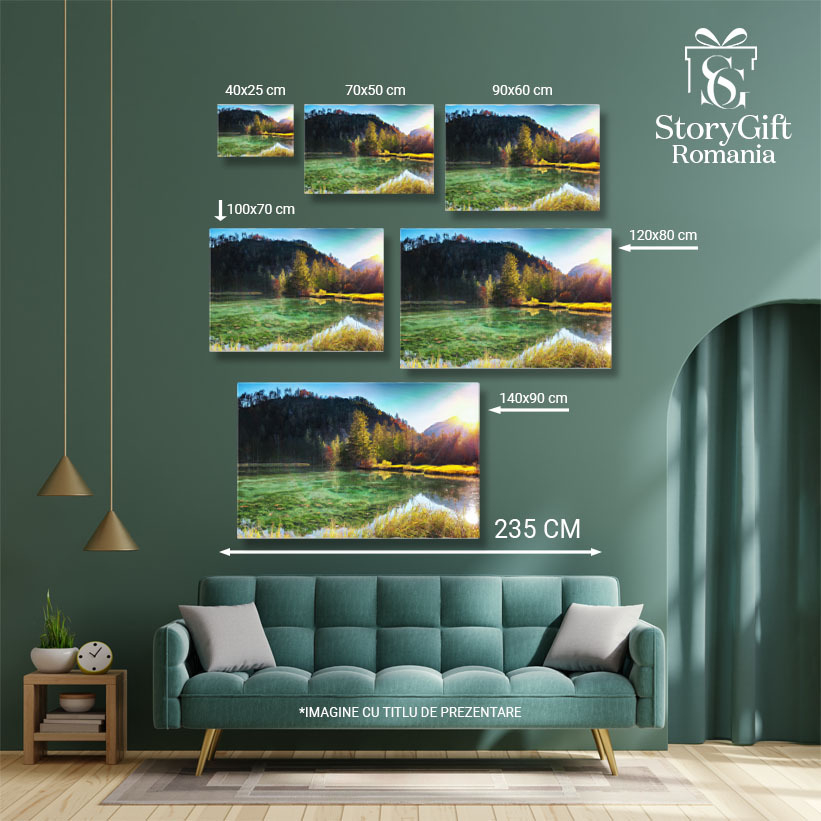 Tablou Canvas Toamna la Lacul Schiederweiher, Alpii natura, toamna, lac, Alpi, peisaj. 948 40x25CM [5]