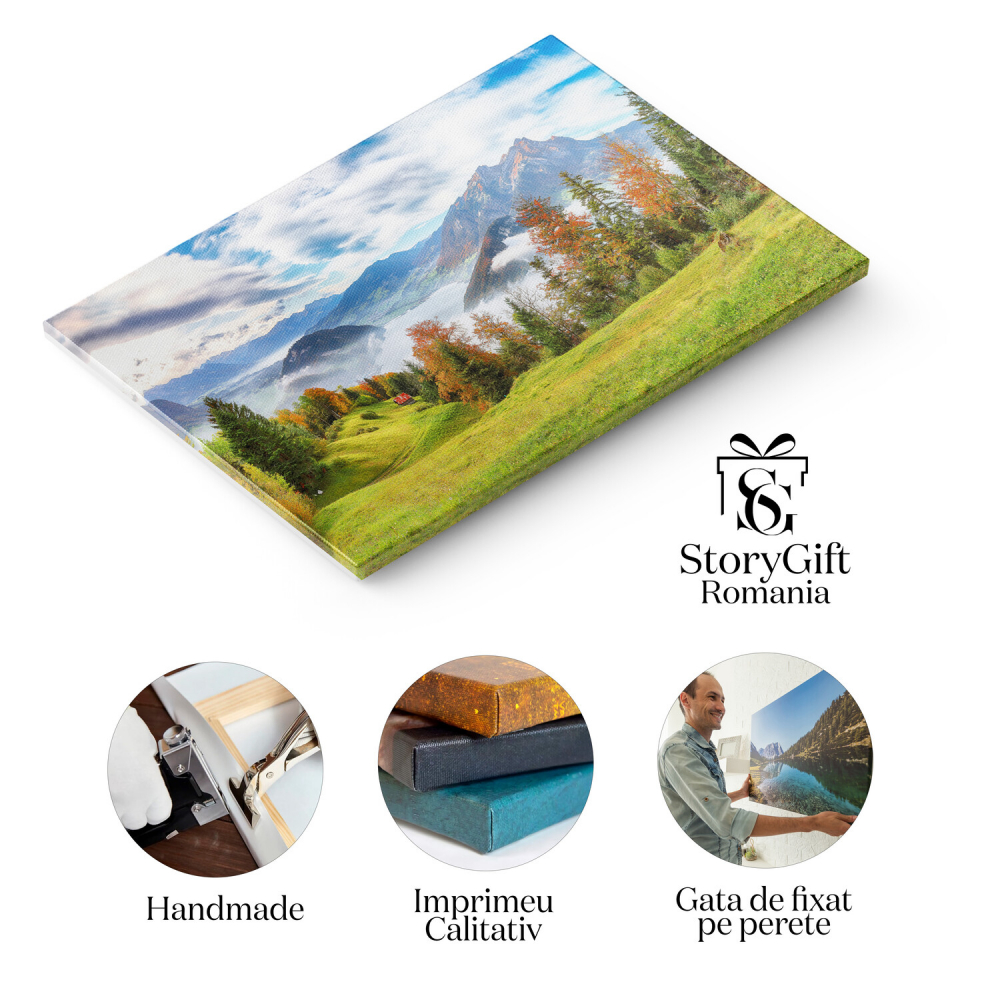 Toamna Uimitoare în Suburbia Stansstad, Elveția – Tablou Canvas, Marime 40x25CM [2]