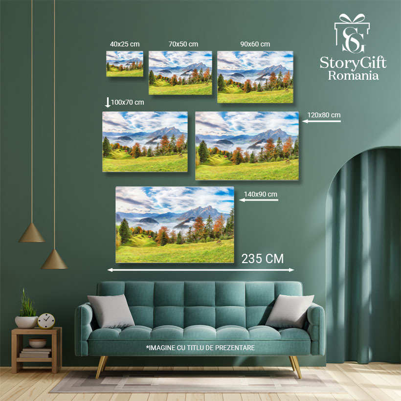 Tablou Canvas Toamna Uimitoare in Suburbia Stansstad, Elvetia, 40x25cm [5]