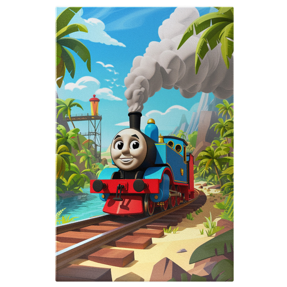 Tomas Locomotiva cu Aburi - Pictură Digitală de Desene Animate, Marime 40x25CM [1]