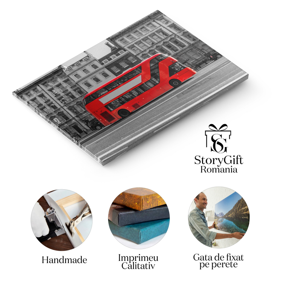 Tablou Canvas: Transport Urban Istoric – Tramvaiul Clasic al Londrei, Marime 40x25CM [2]