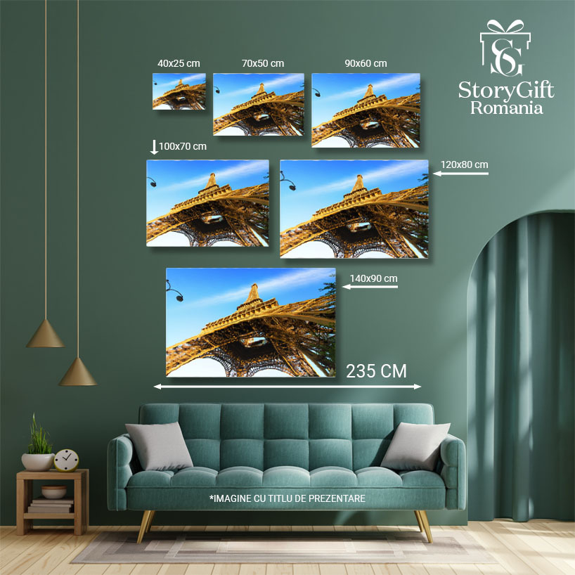 Tablou Canvas Turnul Eiffel pe Cer paris, franta, turn, eiffel, cer, albastru, clar, landmark 1761 40x25CM [5]