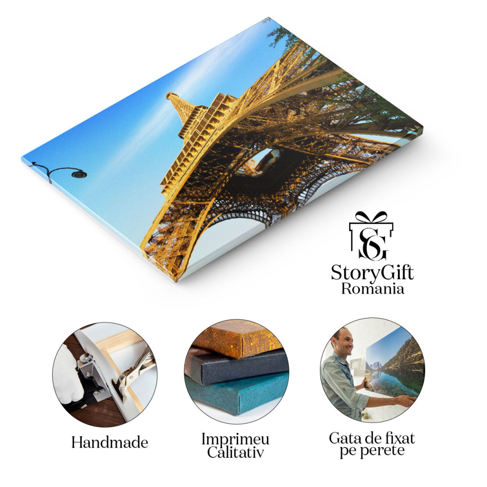 Tablou Canvas Turnul Eiffel pe Cer paris, franta, turn, eiffel, cer, albastru, clar, landmark 1761 40x25CM [2]