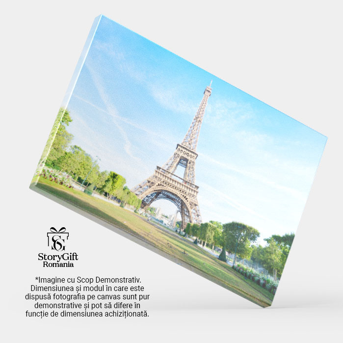 Tablou Canvas Turnul Eiffel si Cerul paris, franta, eiffel, turn, cer, albastru, clar, monument 1759 40x25CM [4]