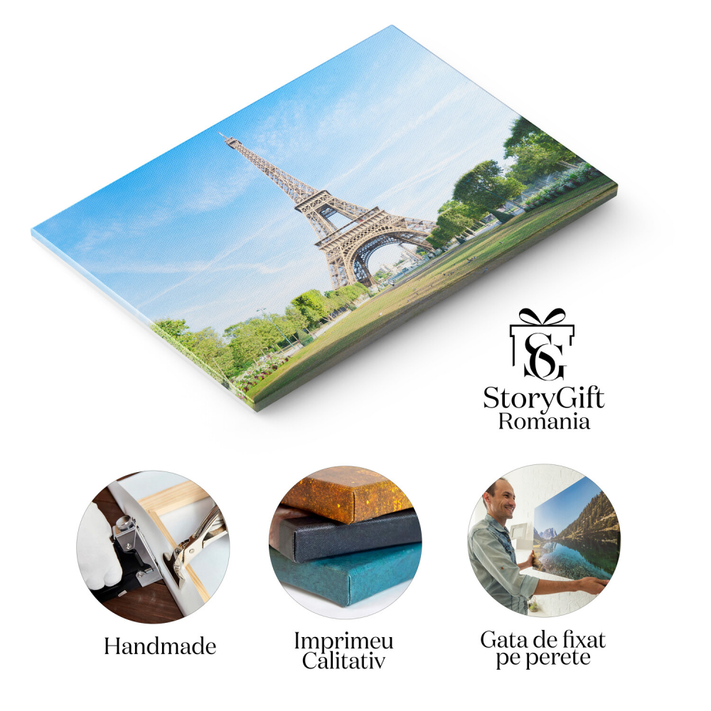 Turnul Eiffel și Cerul Albastru - O Viziune asupra Parisului, Marime 40x25CM [2]