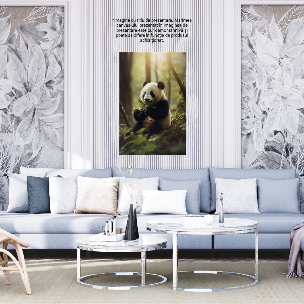 Tablou Canvas Pui de Urs Panda | Pictură Digitală în Natură, Marime 40x25CM [4]