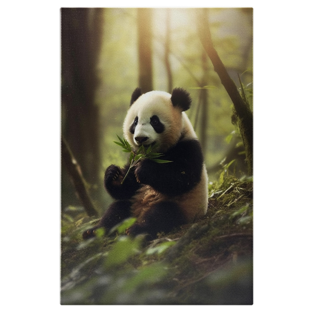 Tablou Canvas Pui de Urs Panda | Pictură Digitală în Natură, Marime 40x25CM [1]
