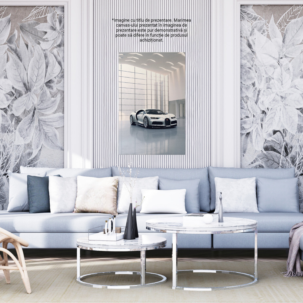 Luxurious White Bugatti – Digital Art for Car Enthusiasts, Marime 40x25CM [4]