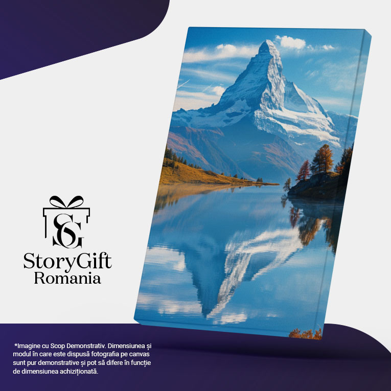 Tablou Canvas: Vârful de Neatins Brazii Aplecați la Poalele Munților Necuceriți Cer Senin Pictura Digitala 40x25CM [5]