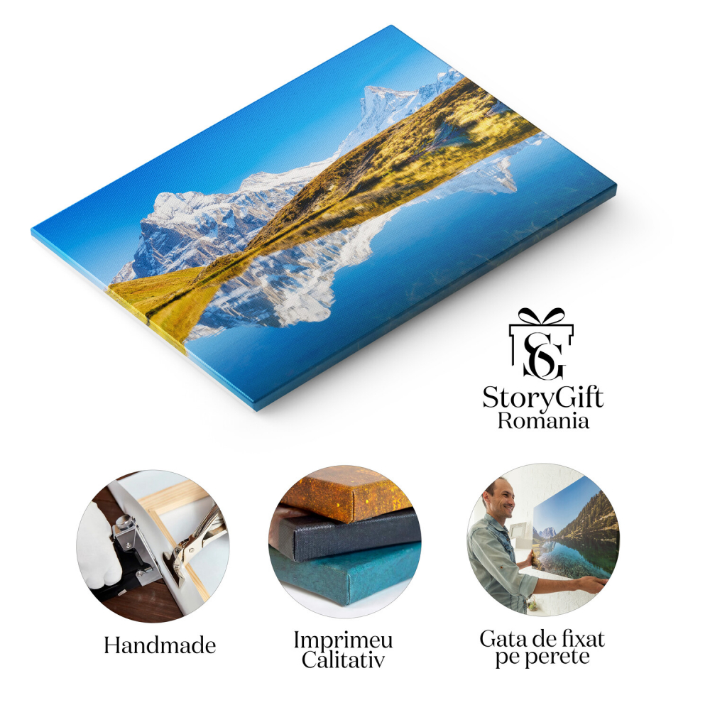 Reflecția Vârfurilor pe Lac – Oglinda Naturii, Marime 40x25CM [2]