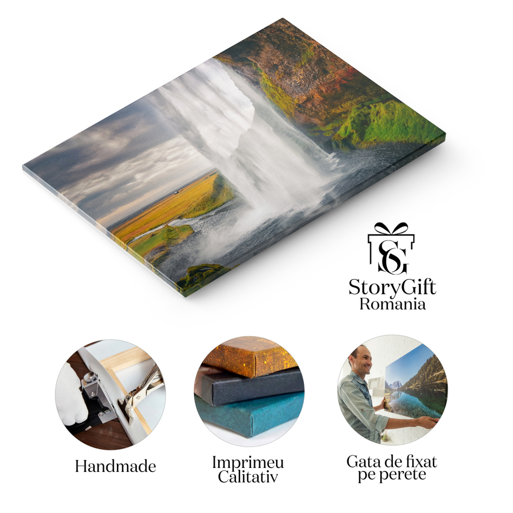 Cascada Seljalandsfoss: O Vedere Impresionantă din Islanda, Marime 40x25CM [2]