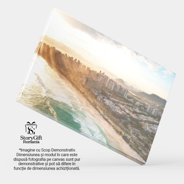 Tablou Canvas Vedere Aeriana a Barra da Tijuca la Apus aerian, Barra da Tijuca, apus, Brazilia 204 40x25CM [4]