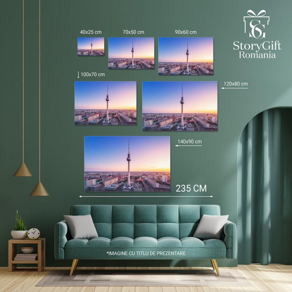Vedere Aeriană a Berlinului cu Turnul de Televiziune, Marime 40x25CM [4]