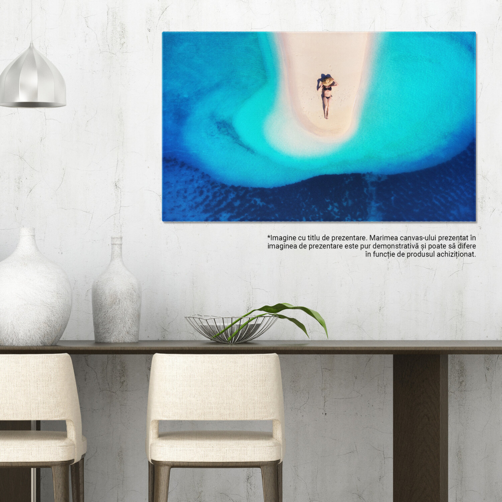 Vedere Aeriană a unei Fete pe Plaja în Croația - O Vacanță de Vis, Marime 40x25CM [3]