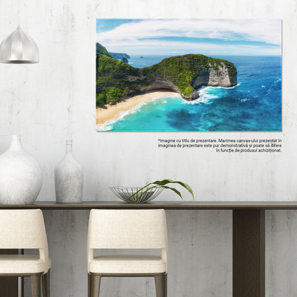 Vedere Aeriană la Marea cu Apă Albastră și Stânci - Un Peisaj de Vis, Marime 40x25CM [3]