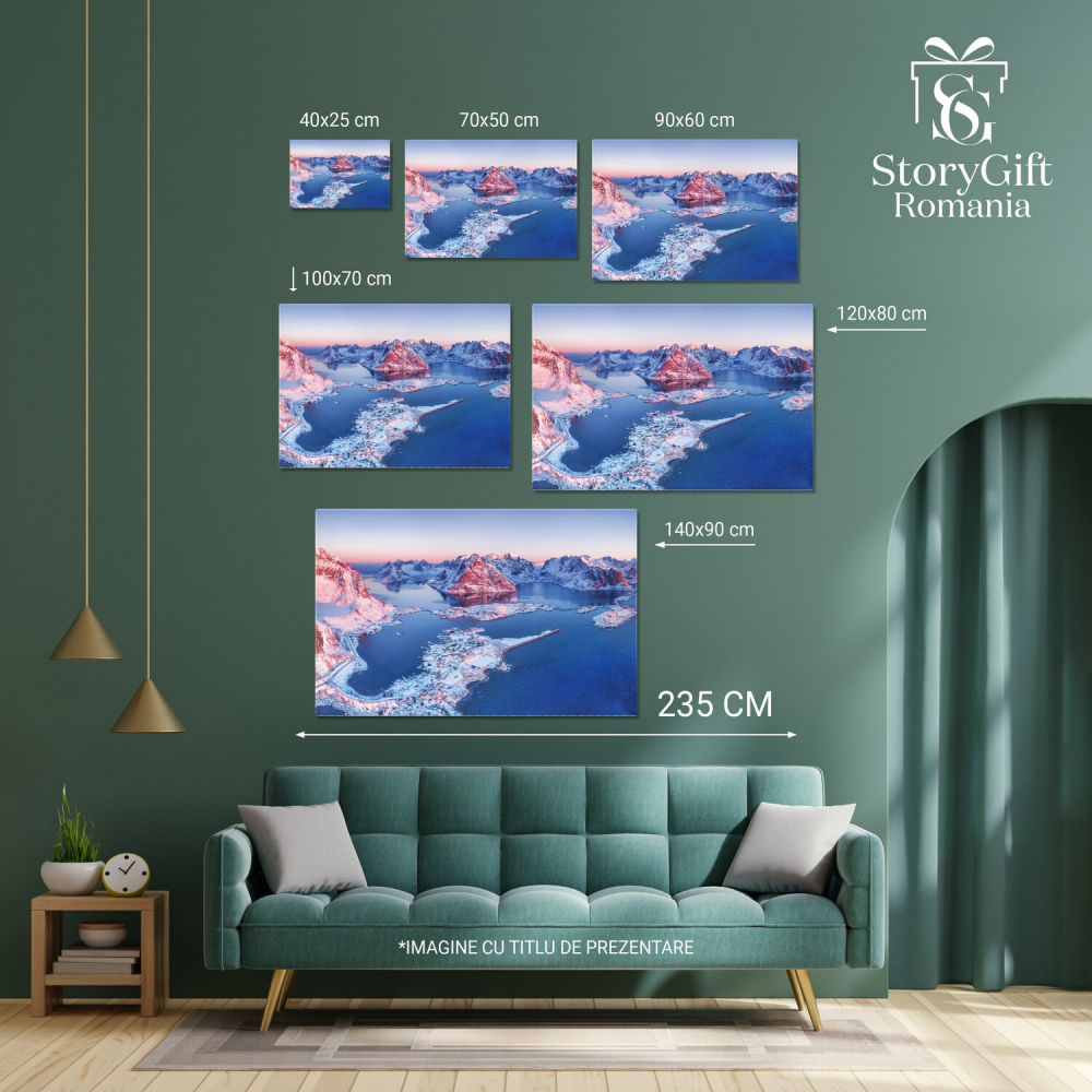 Vedere Aeriană la Marea cu Apă Turcoaz și Plaja - Paradis Tropical, Marime 40x25CM [4]