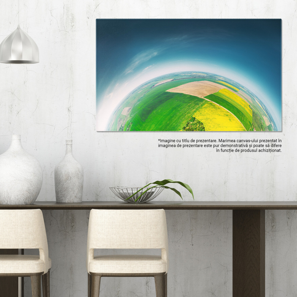 Vedere Aeriană la Sarca Verde Zona Rurală - Un Peisaj Rural Sustenabil, Marime 40x25CM [3]