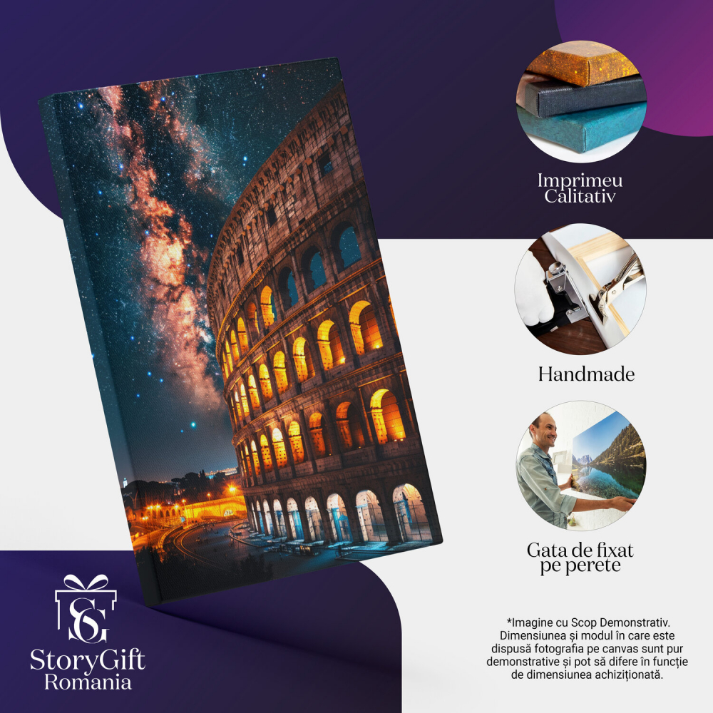 Colosseumul Sub Cerul Plin de Stele - Luminat Artificial - Pictură Digitală, Marime 40x25CM [2]