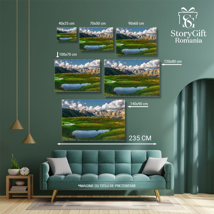 Tablou Canvas Vedere cu Muntii si Masina Offroad in Caucaz, Georgia, Toamna, Munte, Calatorie 2723 40x25CM [5]