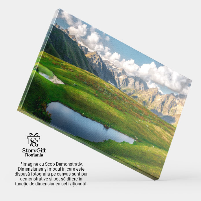 Tablou Canvas Vedere cu Muntii si Masina Offroad in Caucaz, Georgia, Toamna, Munte, Calatorie 2723 40x25CM [4]