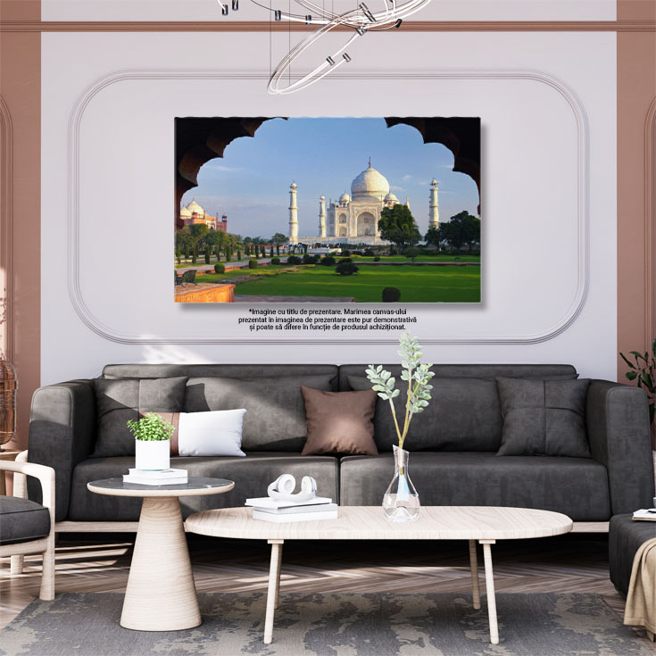 Tablou Canvas Vedere Iconica a Taj Mahal din Agra, India, UNESCO, India, Agra, turism, arhitectura 4429 40x25CM [3]