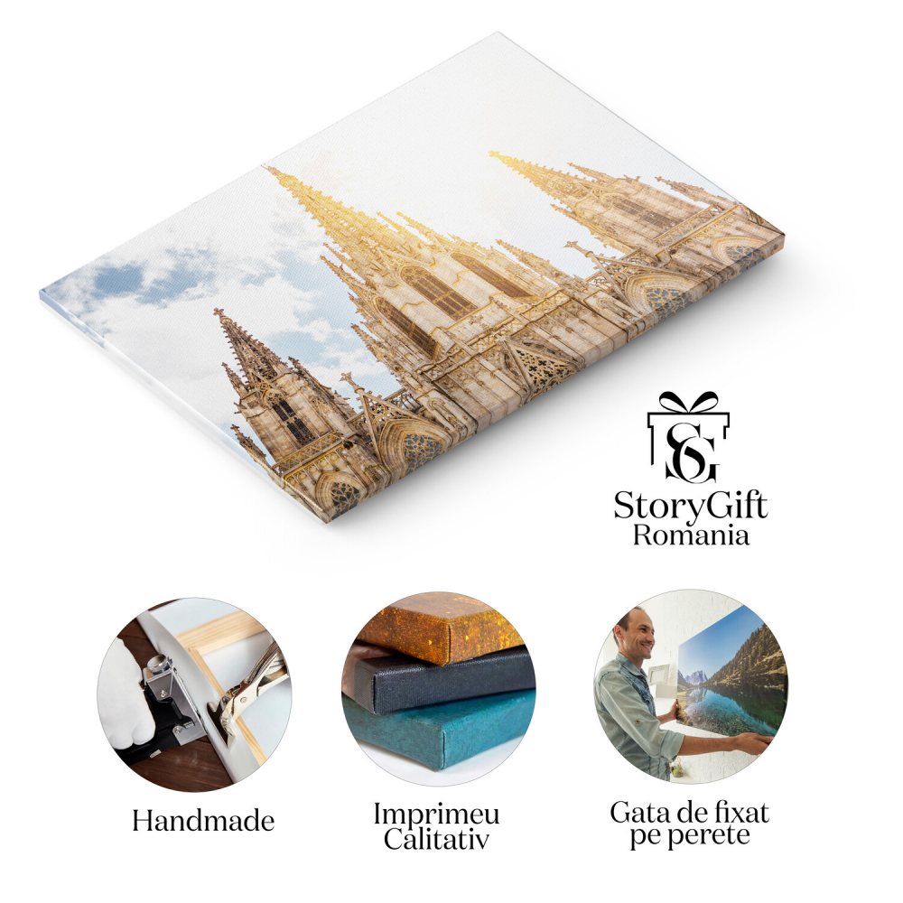 Vedere la Orasul Barcelona: Arhitectură și Viață Urbană, Marime 40x25CM [2]