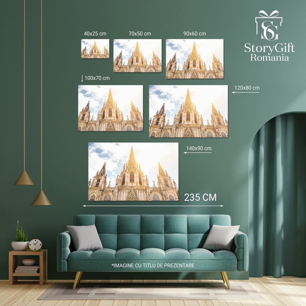 Vedere la Orasul Barcelona: Arhitectură și Viață Urbană, Marime 40x25CM [4]