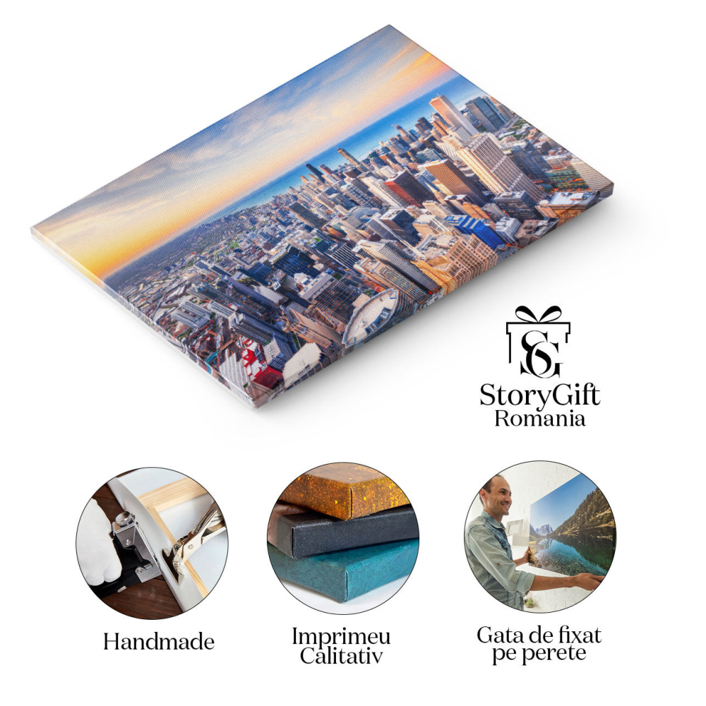 Tablou Canvas: Vederi aeriene ale Chicago-ului, dezvaluind dinamica si maretia orasului 40x25CM [2]