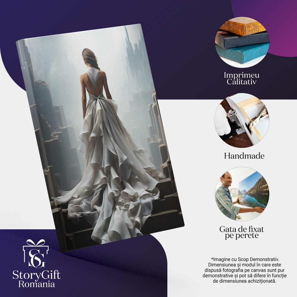 Tablou Canvas - Vedere de Sus a unui Oraș Abandonat în Ceată, Marime 40x25CM [2]