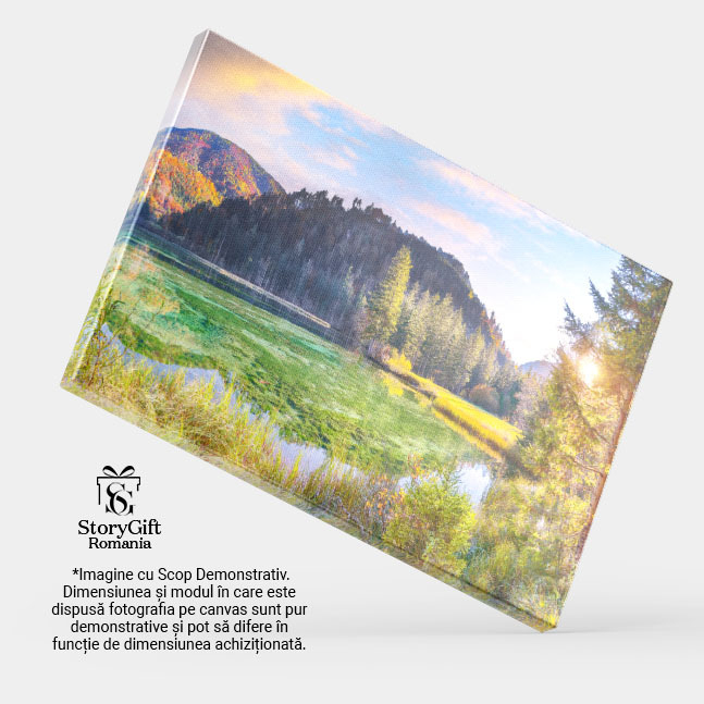 Tablou Canvas View de Toamna Uimitor la Lacul Schiederweiher, Alpii natura, toamna, lac, Alpi, peisaj. 946 40x25CM [4]