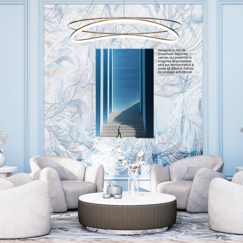 Tablou Canvas - Viziune Modernă Abstractă: Bărbat pe Scări Infinite, Marime 40x25CM [4]