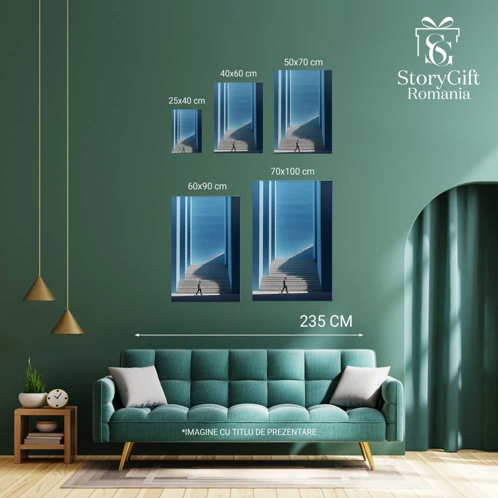 Tablou Canvas - Viziune Modernă Abstractă: Bărbat pe Scări Infinite, Marime 40x25CM [3]