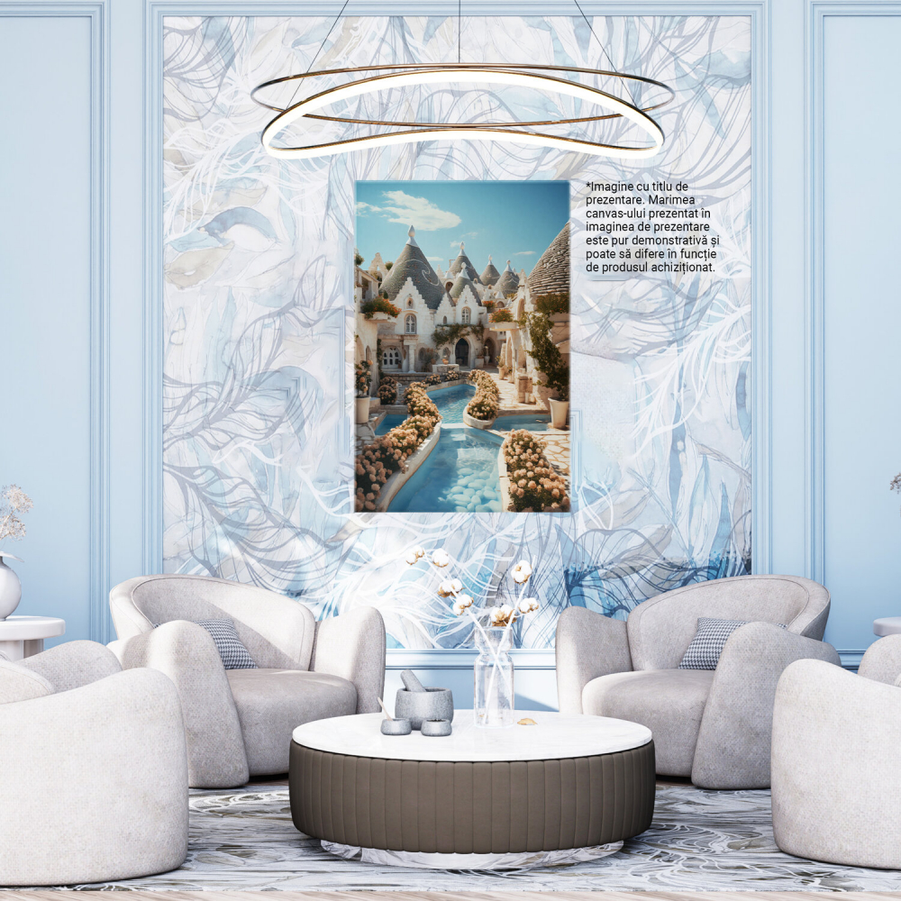 Tablou Canvas - Vedere Oraș Magic Italia: Alberobello și Trulli Village, Marime 40x25CM [4]