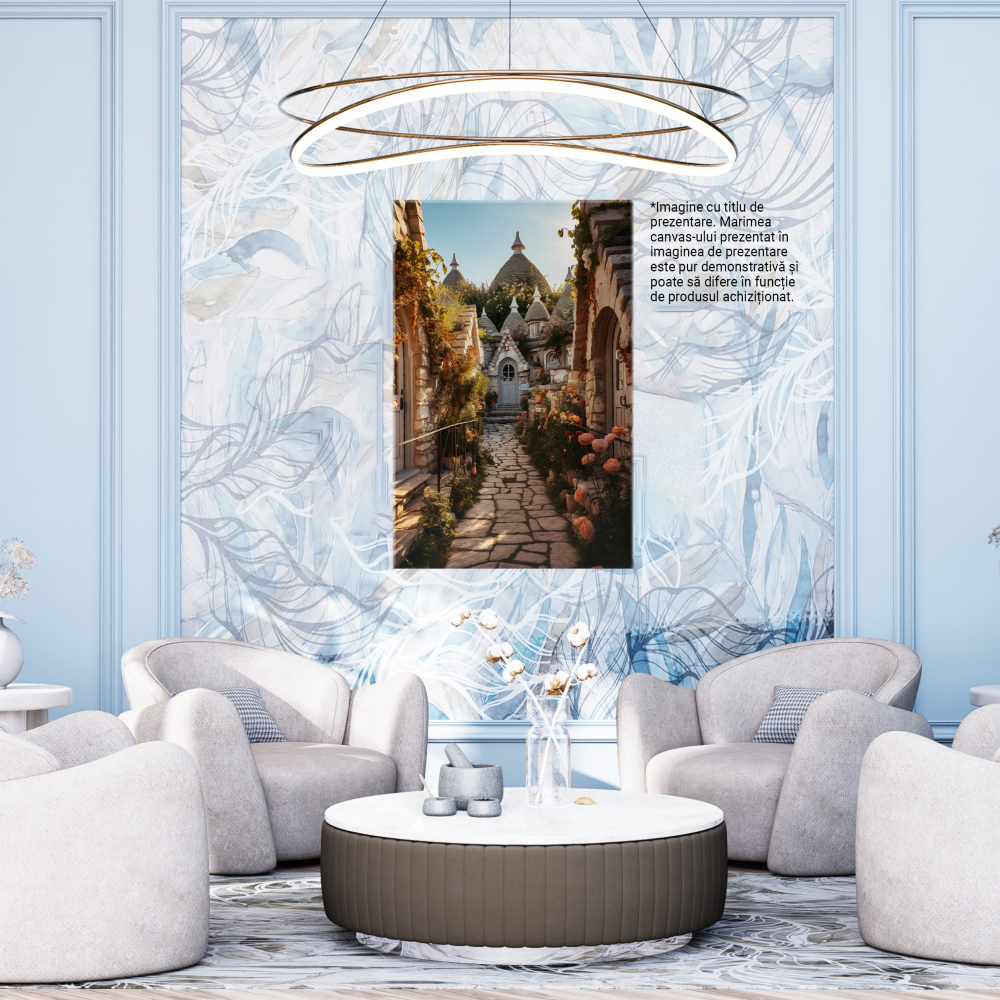 Tablou Canvas: View oras magic Italia Alberobello sau Trulli Village  zane Pictura Digitala 40x25CM [4]