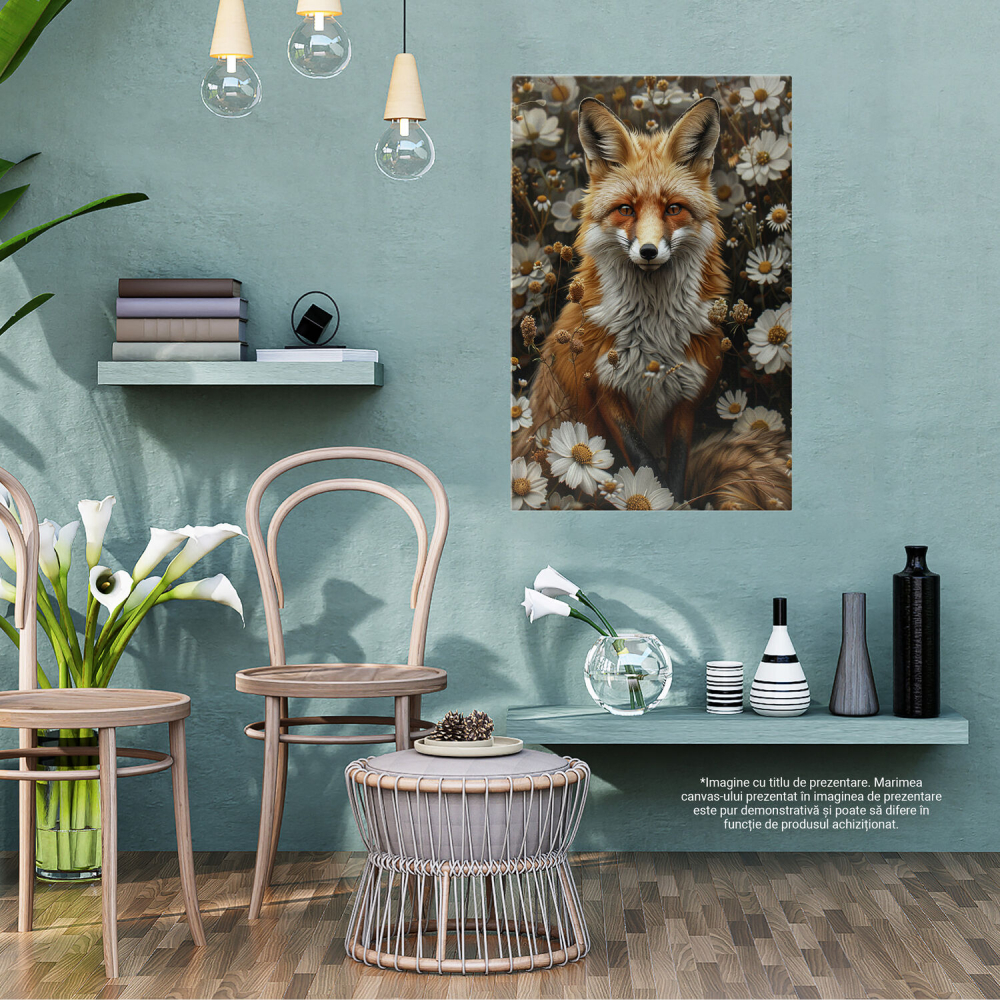 Vulpea, Stăpână între Florile Câmpului - Pictură Digitală cu Temă Naturală, Marime 40x25CM [3]