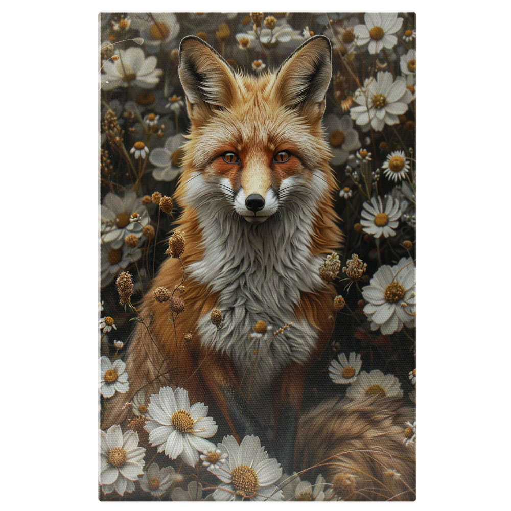 Vulpea, Stăpână între Florile Câmpului - Pictură Digitală cu Temă Naturală, Marime 40x25CM [1]