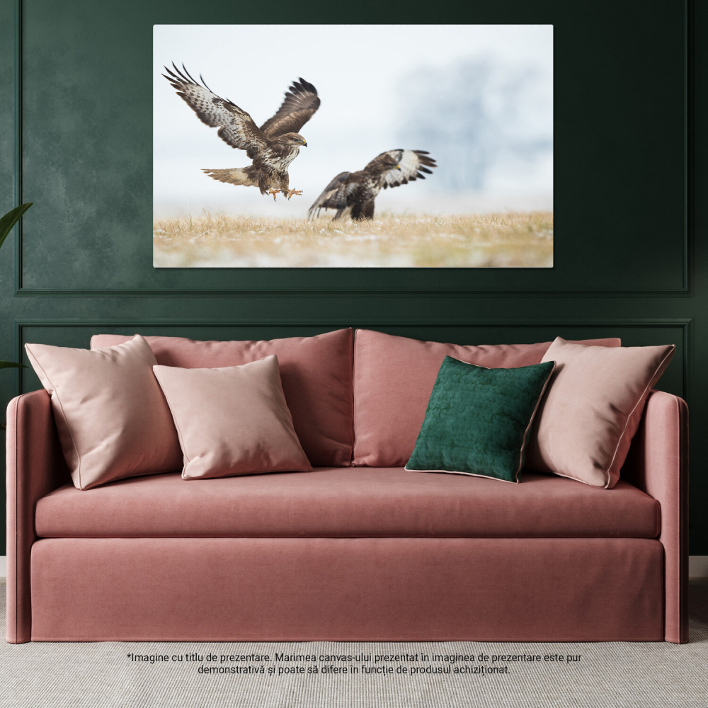 Tablou Canvas Vultur în Luptă cu Natura: Safari African Impresionant, Marime 40x25CM [4]